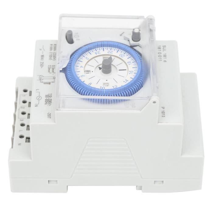 Interruptor horario programable - Mecánico - 250 V CA - 16 A - Para interiores - Listo para instalar