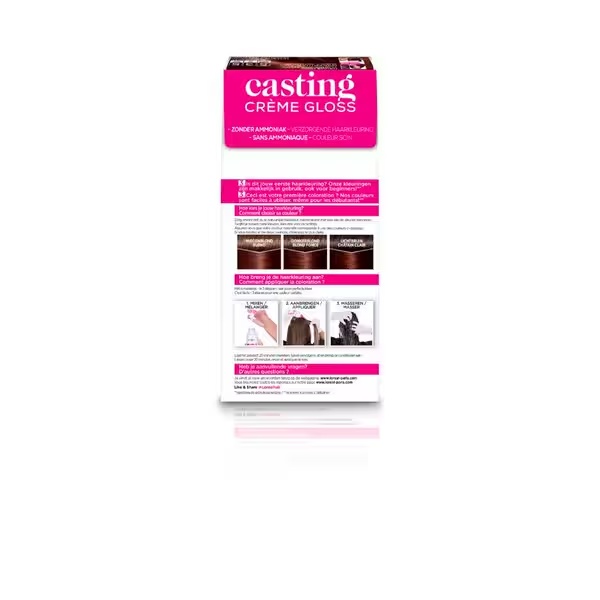 L'Oréal Paris Casting Créme Gloss полутрајна боја за косу, нијанса 535 светло златна махагони смеђа