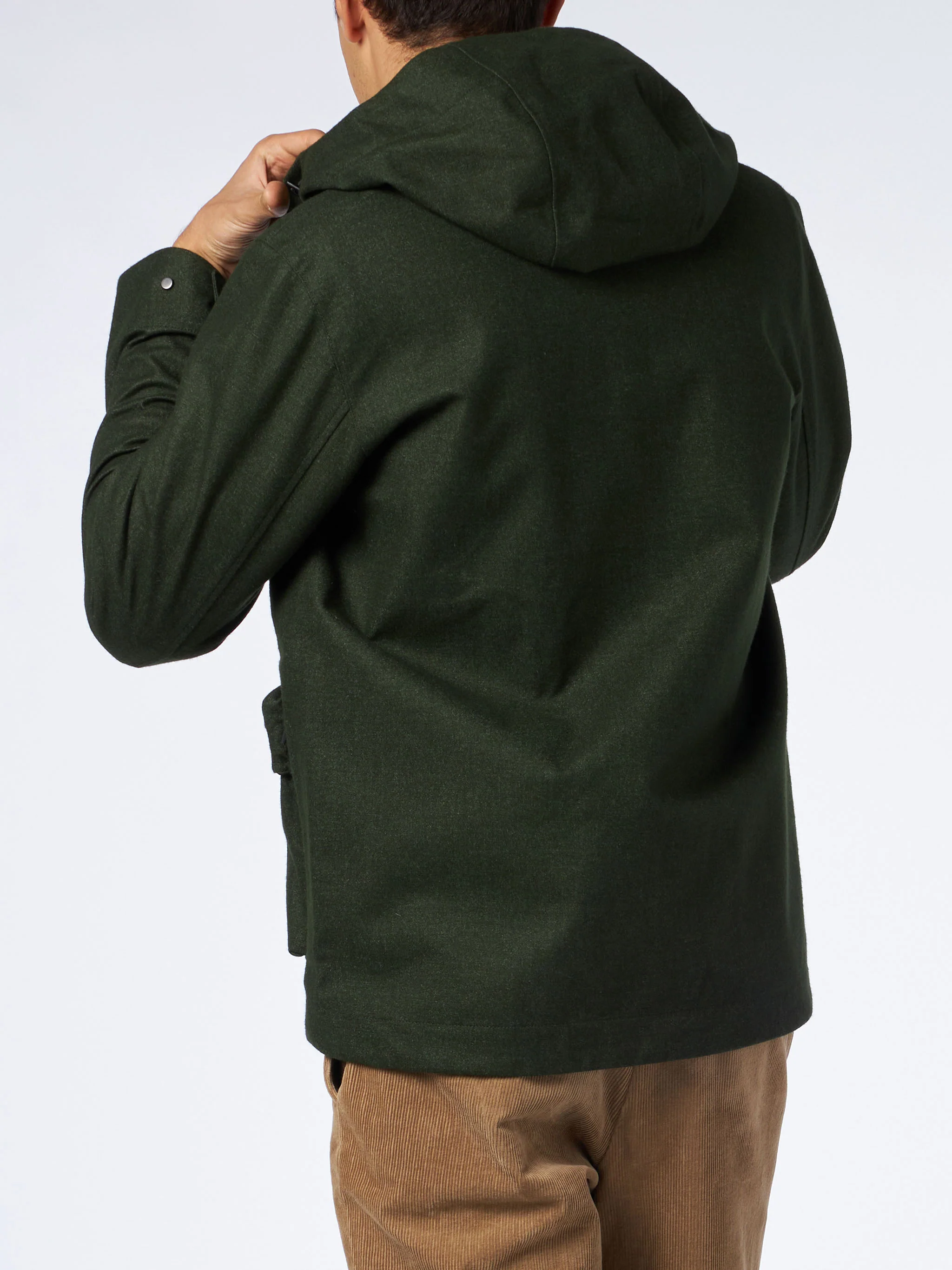 Groene windbreaker met capuchon voor heren