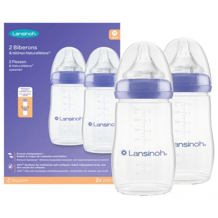 Lansinoh Biberon Natural Wave M 2 x 240 ml