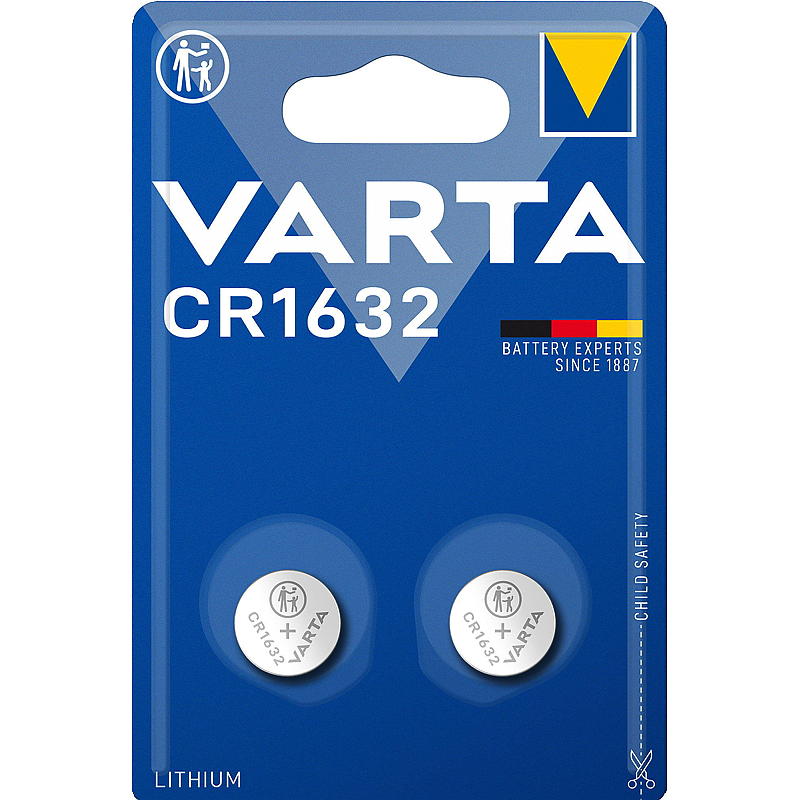 Varta knappcellebatteri 2-pakning CR1632 Varta