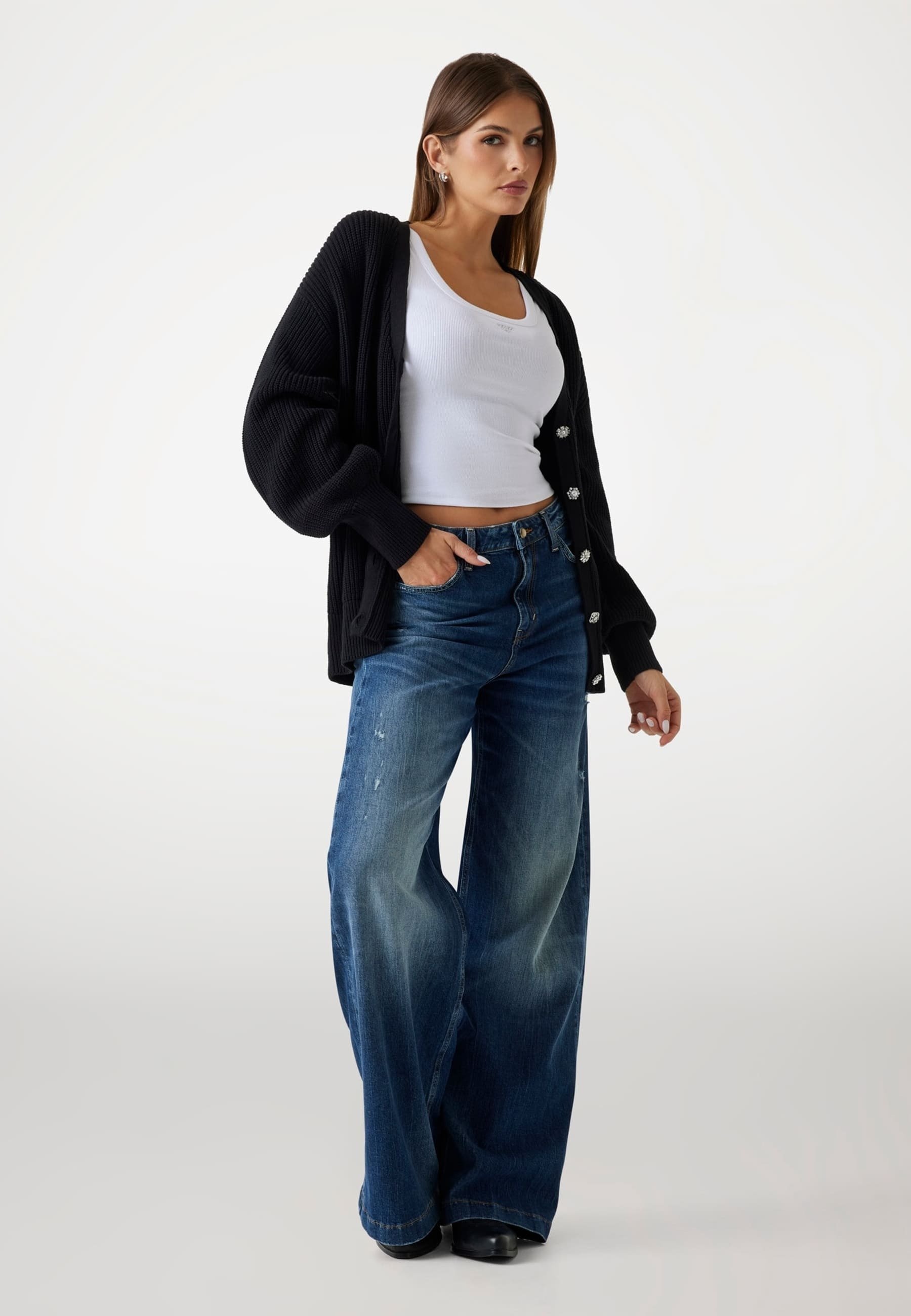 Guess sieradenknopen - vest - zwart