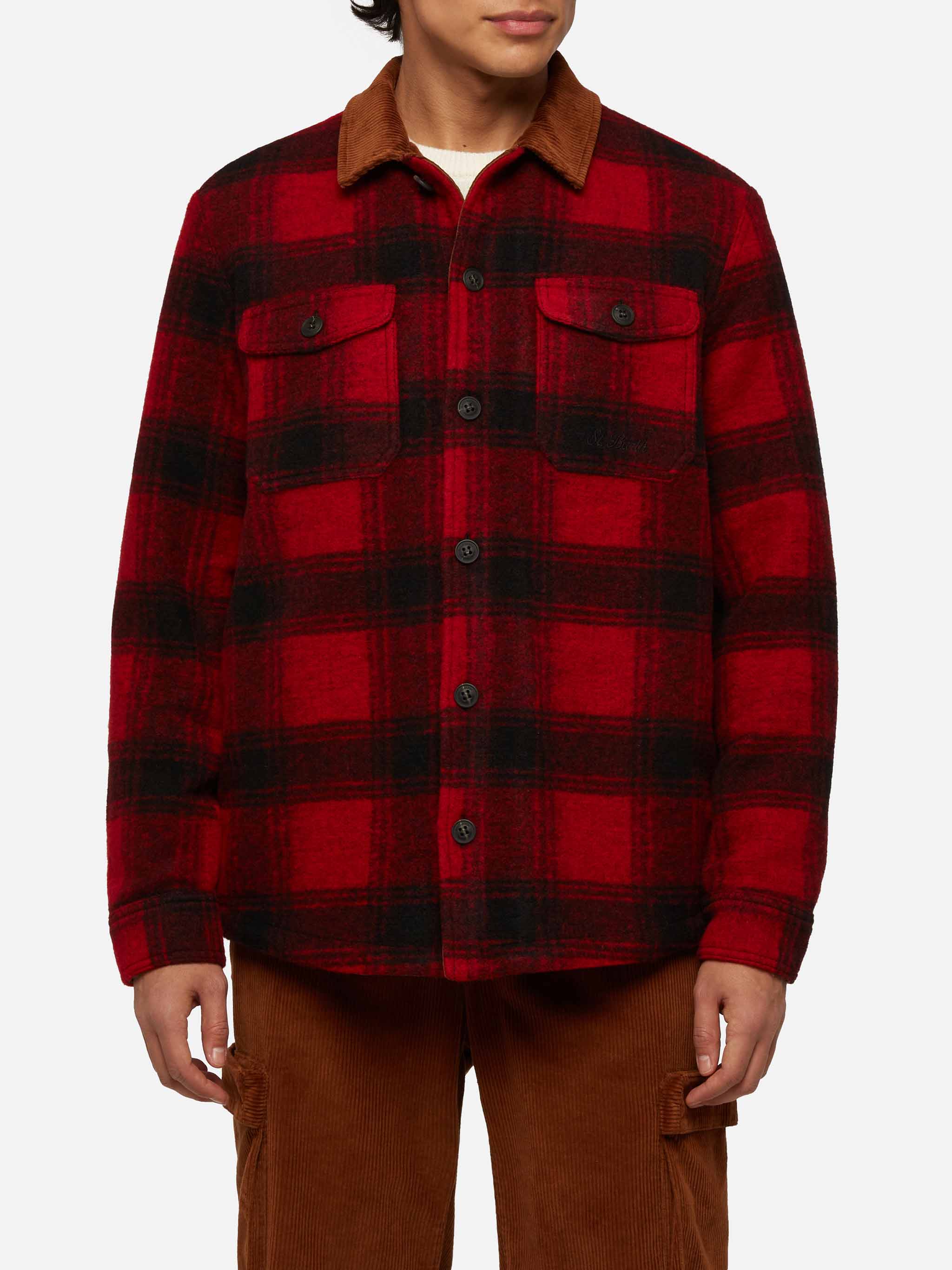 Camisa de hombre Landeck de mezcla de lana con estampado de tartán
