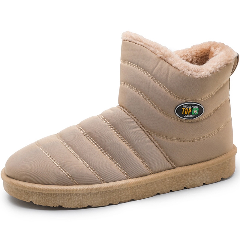 Botas de nieve impermeables de felpa gruesa y cálida para mujer, con plataforma antideslizante, para mujer, calzado de invierno acolchado de algodón, talla grande 44.