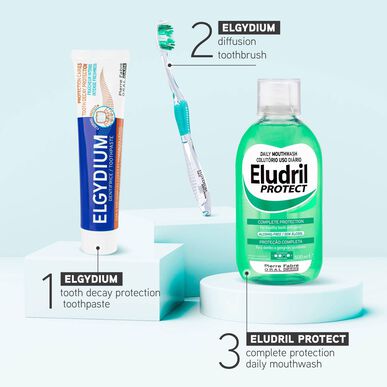Elgydium Tooth Decay Protection Intense Fresh -hammastahna reikiintymisen ehkäisyyn fluorinolia sisältävällä 75 ml