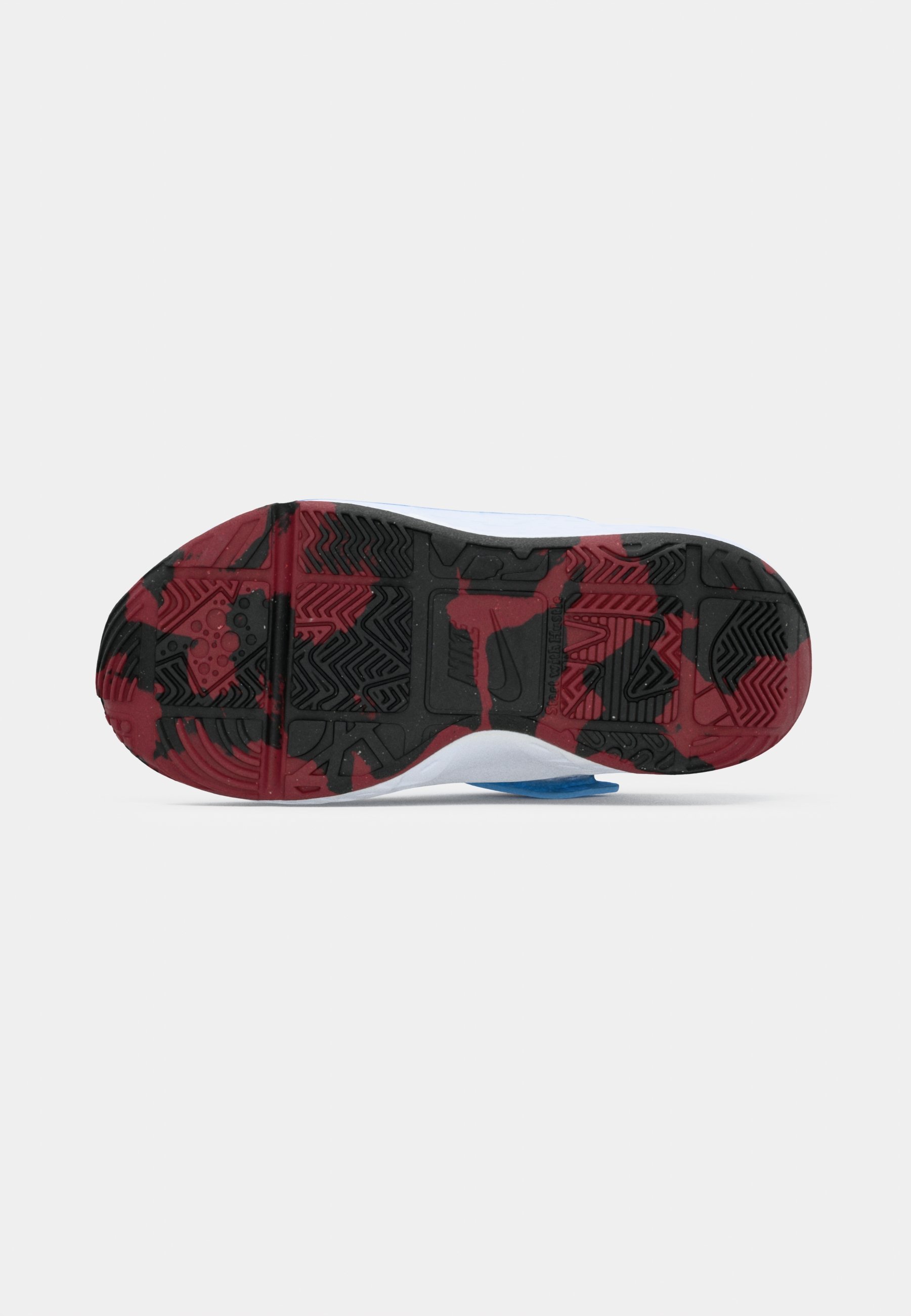 Nike Performance TEAM HUSTLE UNISEX - Basketbalschoenen - wit/teamrood/universiteitsblauw/zwart