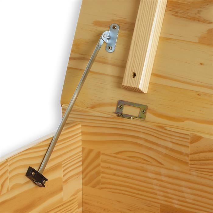 Toy chest - IDIMEX - ELISA - Varnished solid pine - Multidirectional casters - Folding top