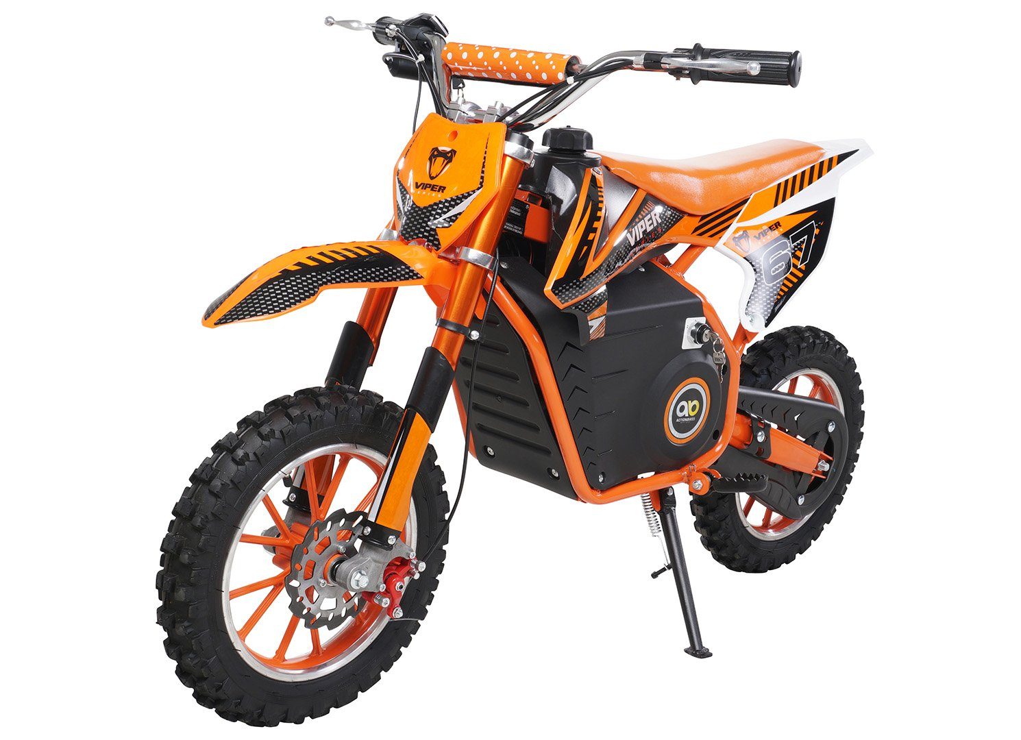Actionbikes Motors elektrisches Kindermotorrad Viper 1000 W – 3 Stufen – bis zu 25 km/h, Tragkraft 60 kg, (1 Stück), Mini-Dirtbike, elektrisches Minicross-Pitbike, Pocketbike ab 5 Jahren
