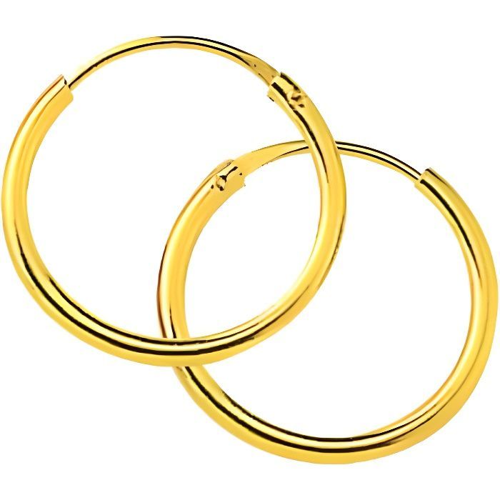 Jouailla - Pendientes de aro de oro de 18k - 14 mm