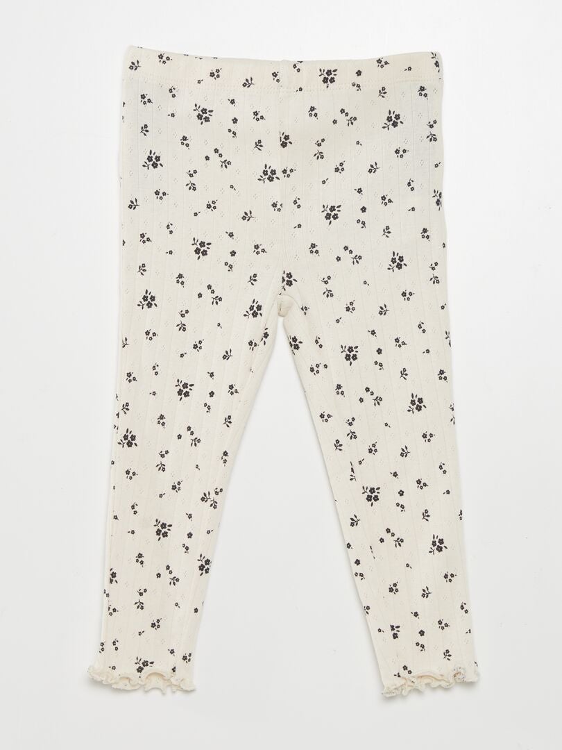 Pyjamaset met ruches - 2-delig - WIT