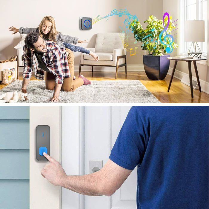 Wireless Doorbell - Waterproof - 300m Range - 55 Melodies - Quick Installation