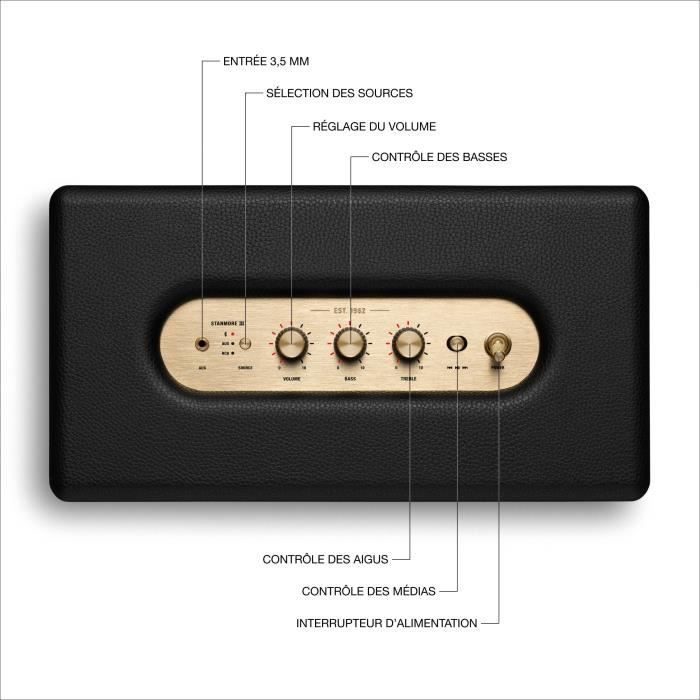 Caixa de Som Bluetooth Sem Fio Marshall Stanmore III Preta