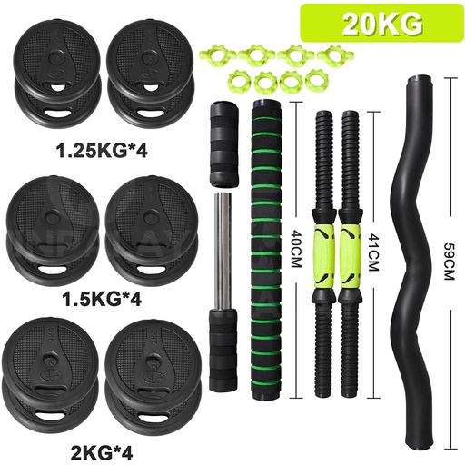 Ozio 4-i-1 Multifit Hantelset 20 kg