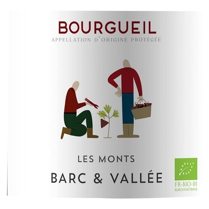 Les Monts Barc & Vallées Bourgueil - Loiren laakson punaviini - Luomu 2023
