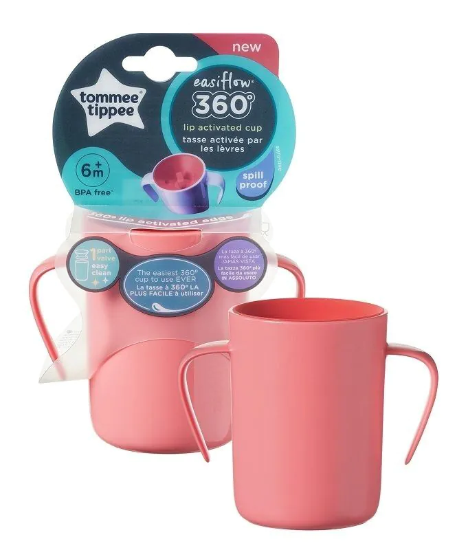Tommee Tippee Kubek 360° Easiflow z Uchwytami Różowy
