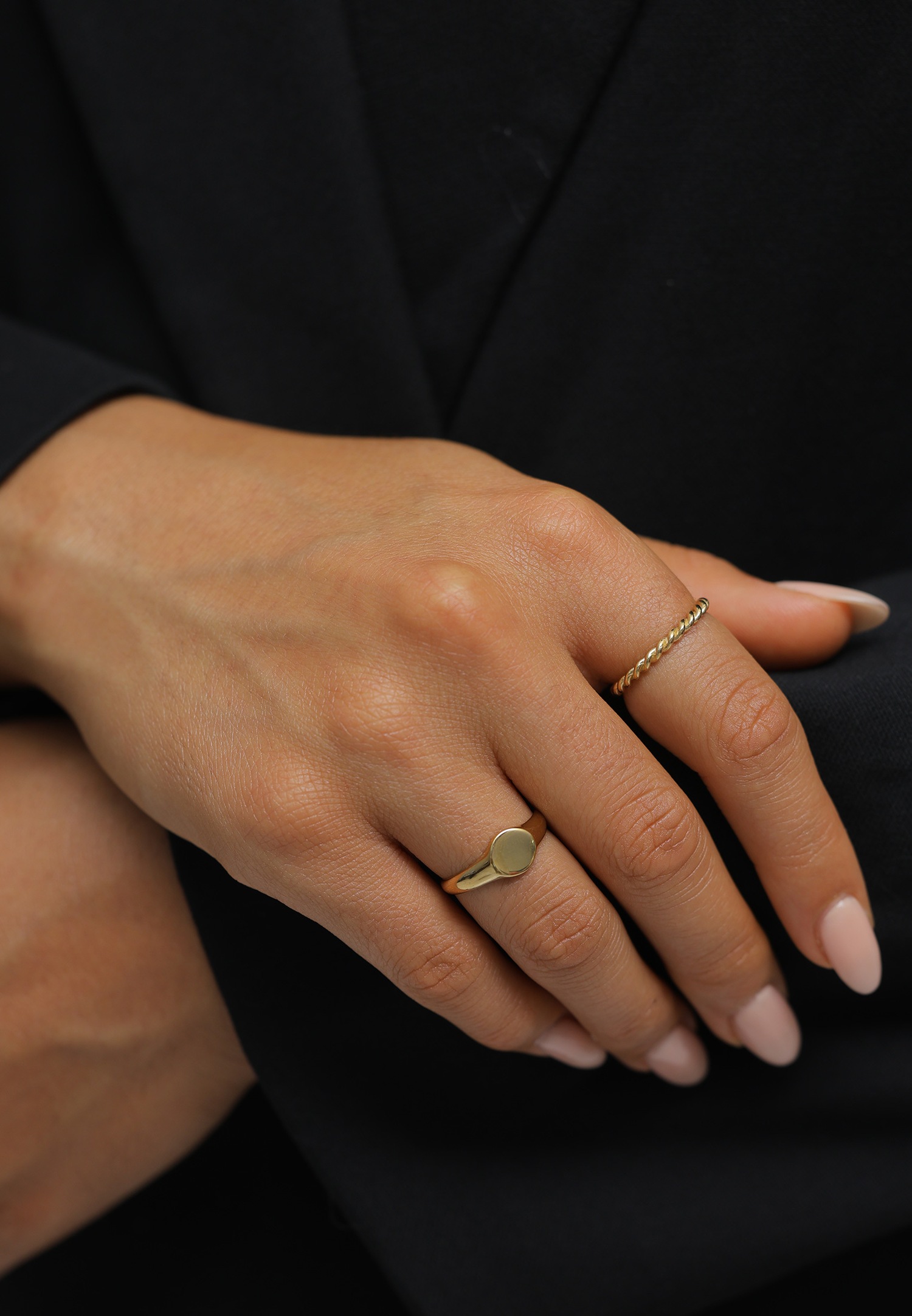 Elli Bague à chevalière pour dames Duo Basic Trend en argent 925