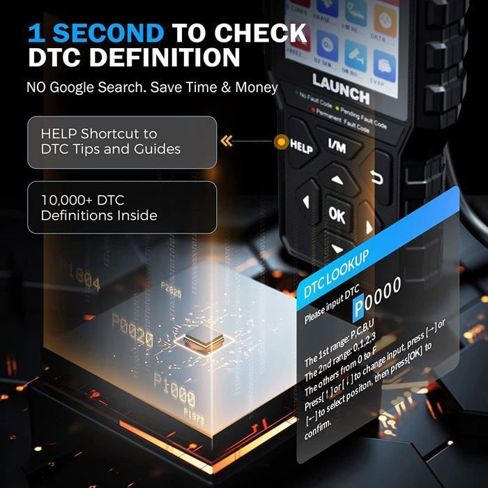 LAUNCH CR529 OBD2-scanner, Frans autodiagnoseapparaat, geavanceerde versie van de CR319 met AutoVIN en DTC-opzoekfunctie.