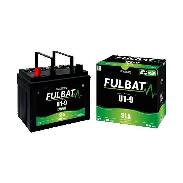 Batería FULBAT U1-9 SLA de 12 V y 28 Ah AGM para césped y jardín.