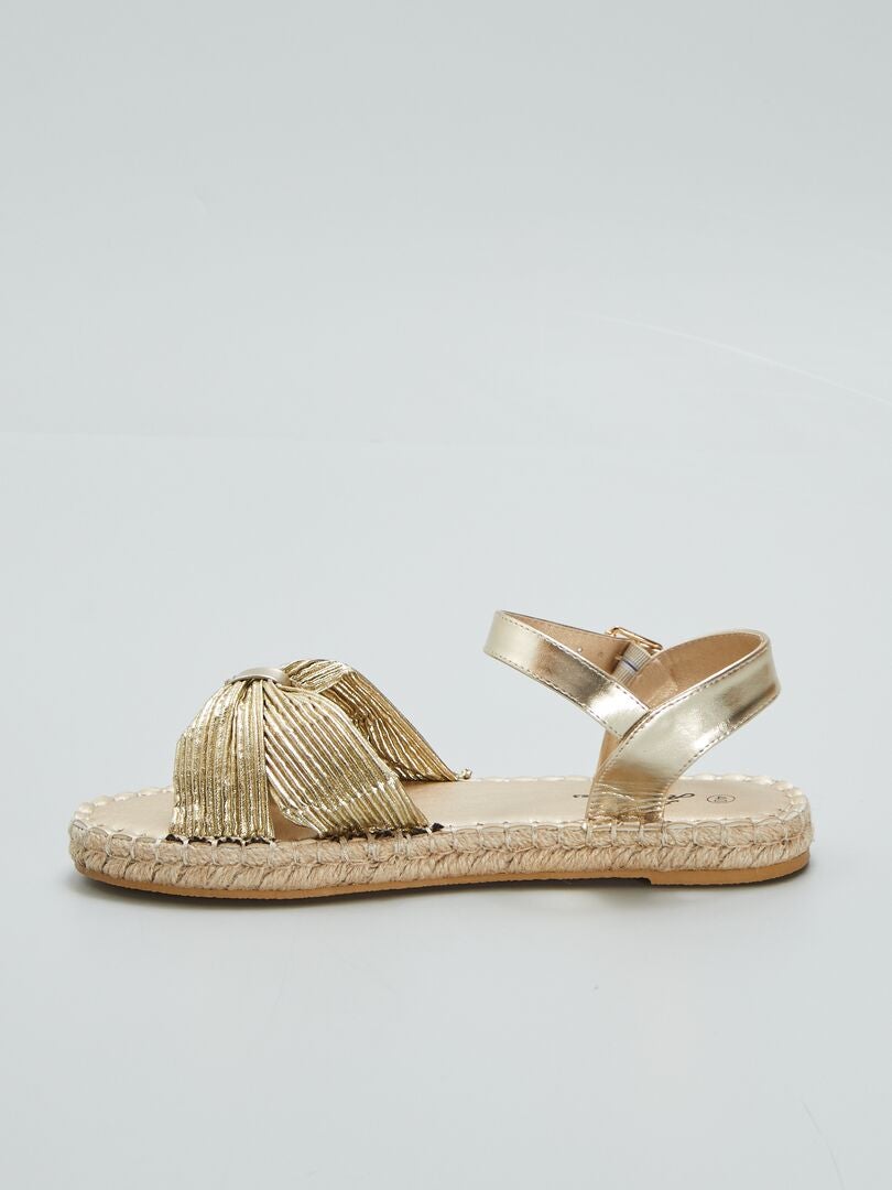Lage gouden sandalen - BEIGE
