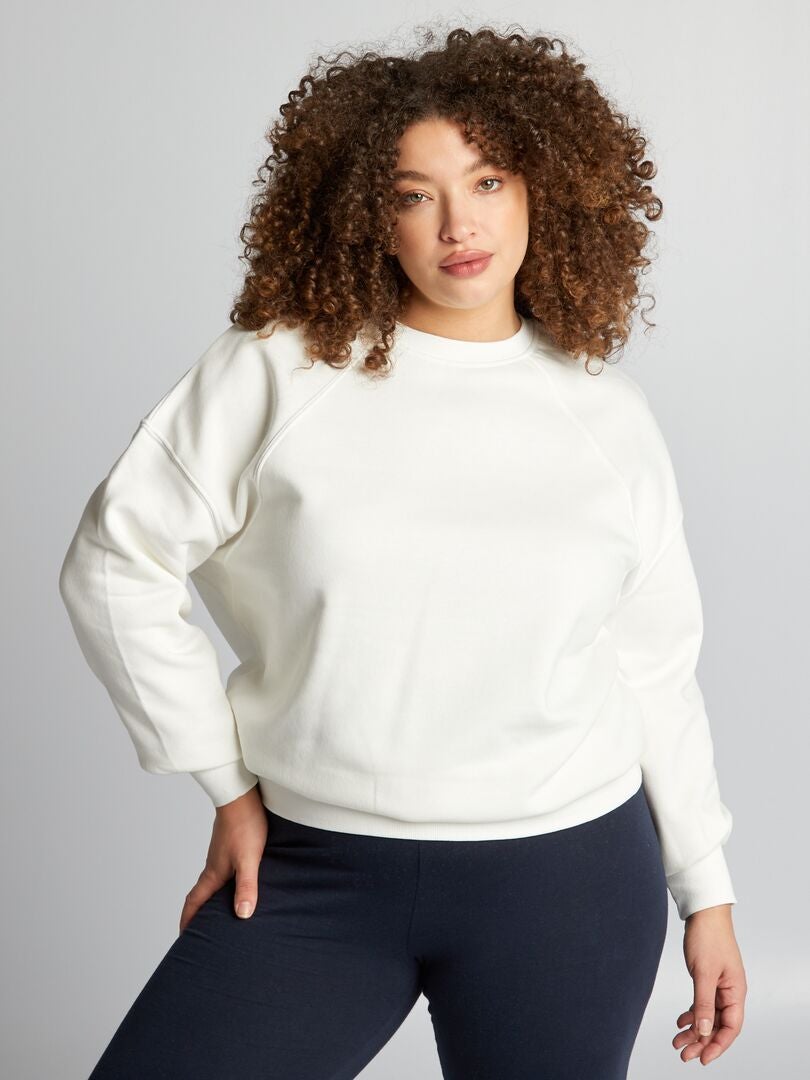 Oversized fleece sweatshirt - WIT