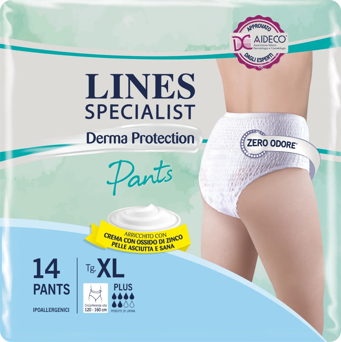 LINES Lines Specialist Derma Pants Plus XL 14 Stück Anatomisch geformte, saugfähige Einlagen
