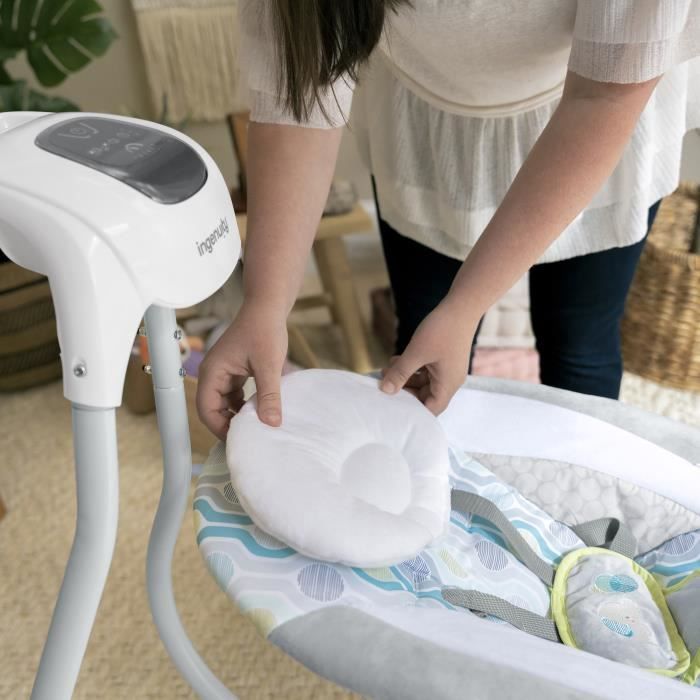 INGENUITY Everston 180° draaibare elektrische babyschommel/bouncer, 6 snelheden, babycadeau