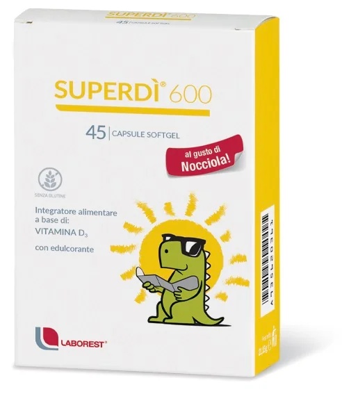 LABOREST Superdì 600 Complément alimentaire de vitamine D pour enfants 45 capsules Santé osseuse