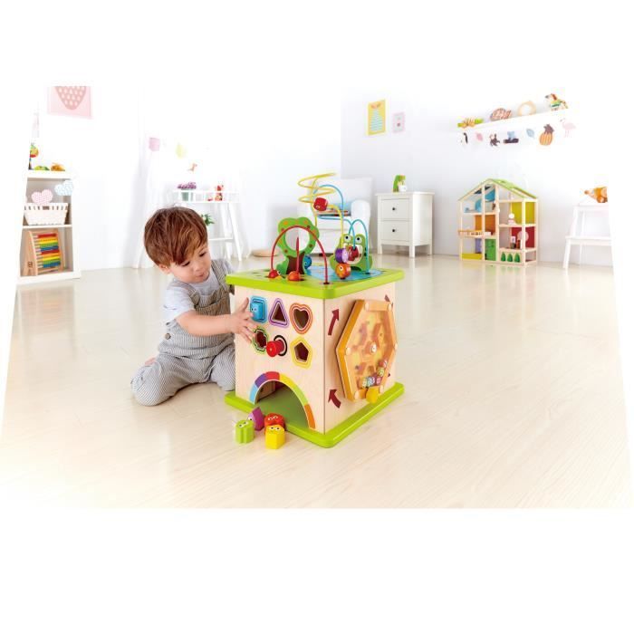 Hape Country Critters Activity Cube - Wooden developmental toy for babies 12 months and older