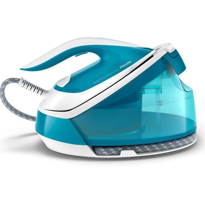 Plancha con generador de vapor - PHILIPS - GC7920/20 - PerfectCare Performer - 6,5 bar - 1,5 L - Azul/Blanco