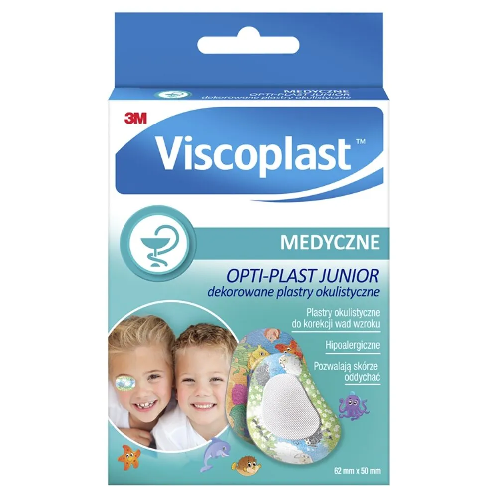 Viscoplast Opti-Plast Junior, Dekorowane plastry okulistyczne, 6,2x5cm