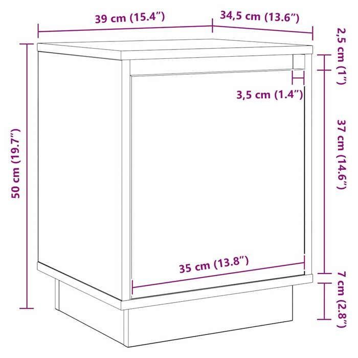 vidaXL Tables de chevet avec lumières LED Chêne Sonoma - 2 pièces 39 x 34,5 x 50 cm. Une table de nuit moderne 869599