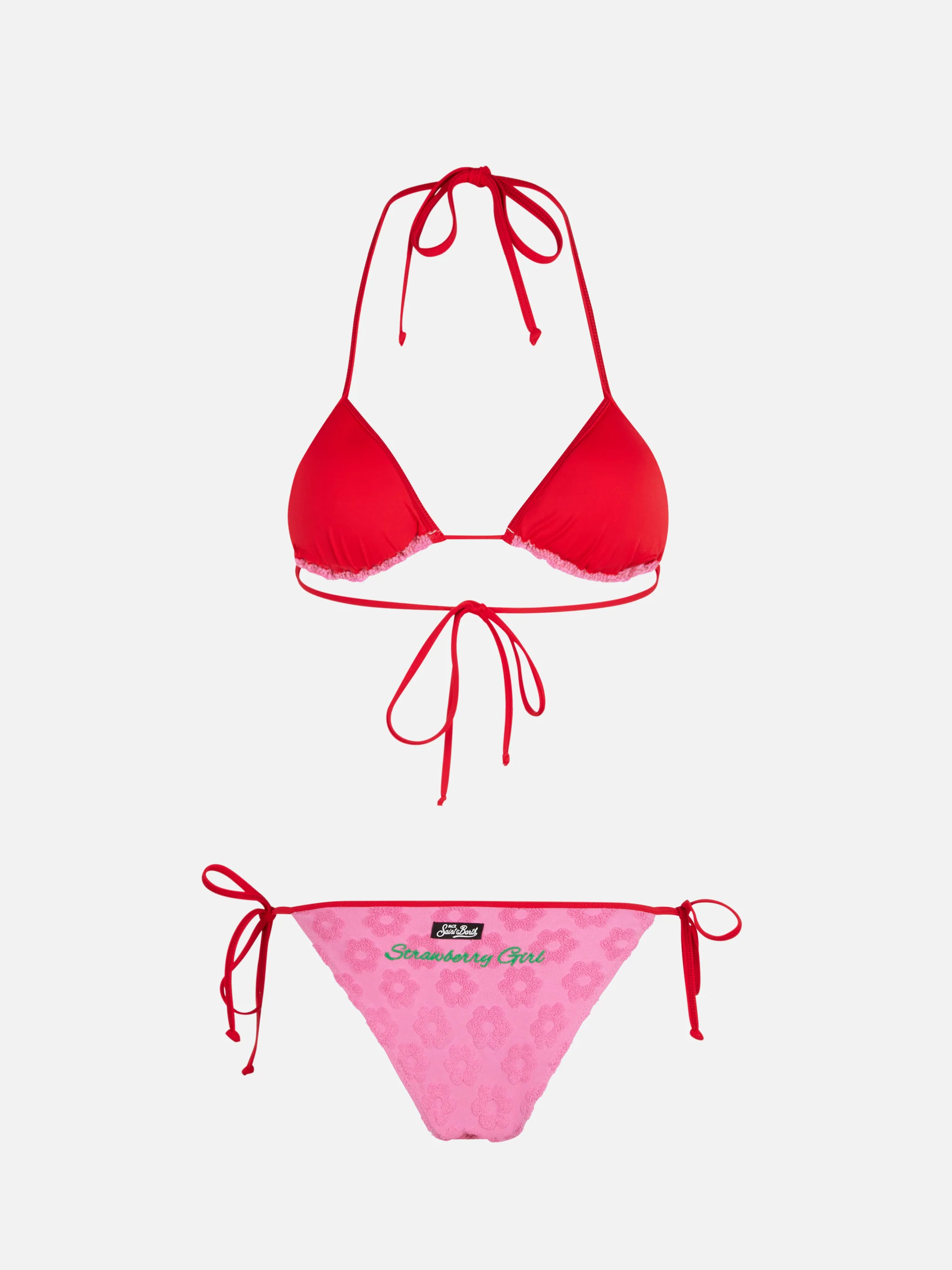 Bikini a triangolo da donna in spugna goffrata Maleah con toppe | BEEP
