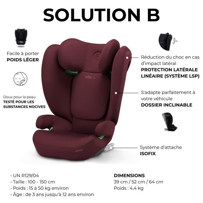 Silla de coche Cybex CBX Solution B i-Fix para niños de 3 a 12 años, de 15 a 50 kg y de 100 a 150 cm - Roja