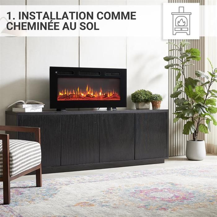 Cheminée électrique BALDERIA Leif 36 - 3 en 1 - noir