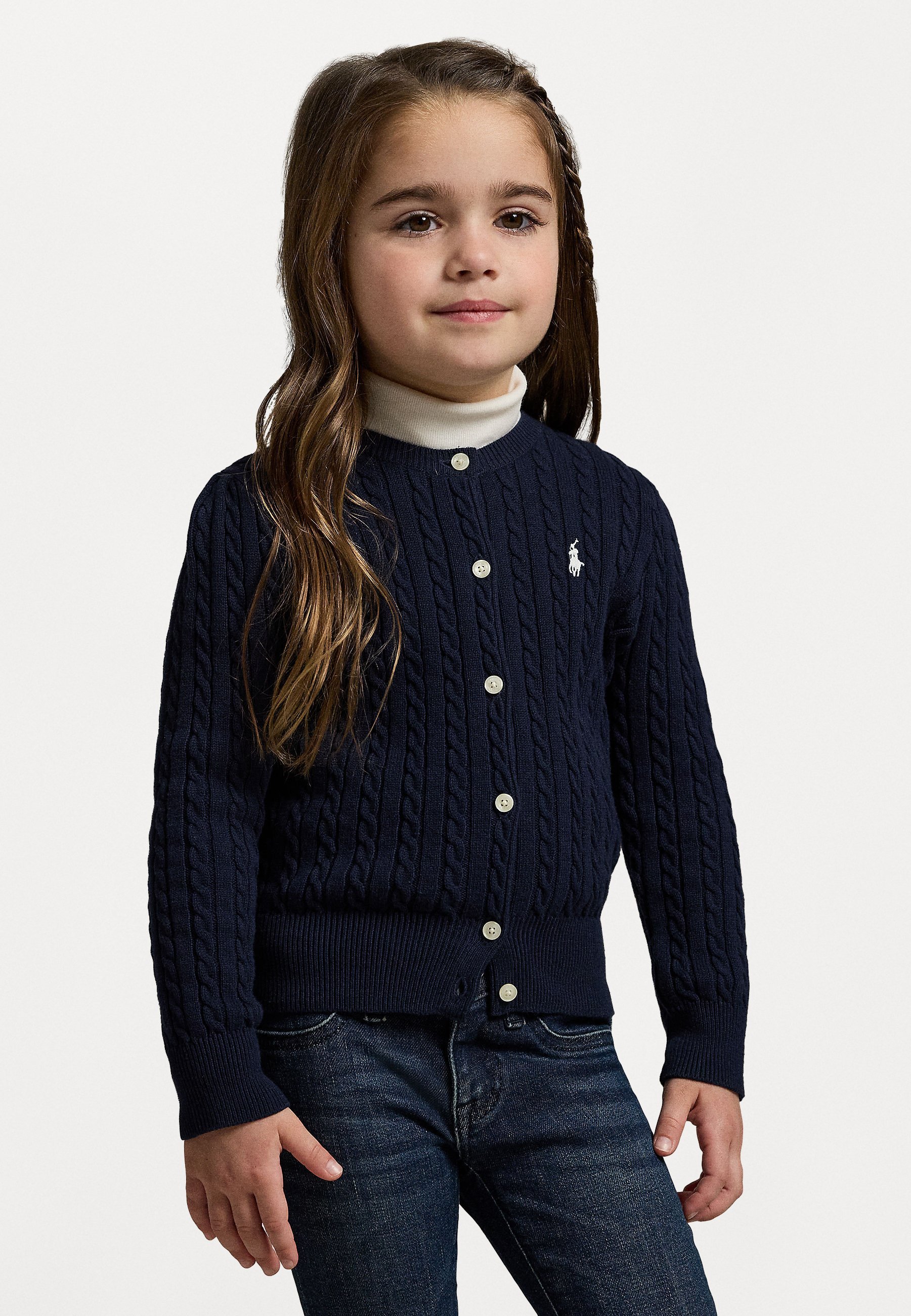 Cardigan Polo Ralph Lauren MINI CABLE COTTON - Cardigan - blu navy