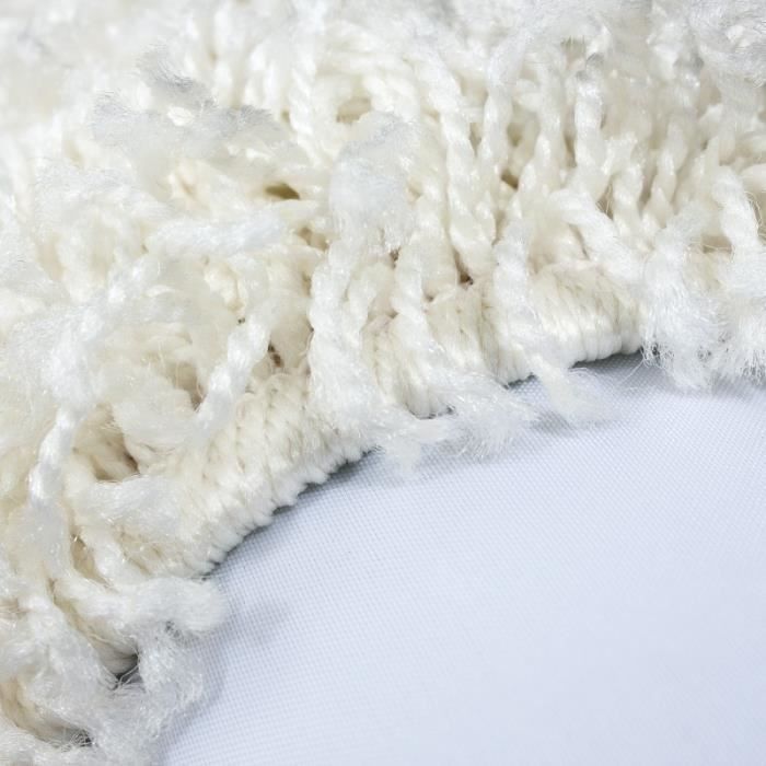 Alfombra de pelo largo para salón - CARPETTEX - Crema - 160 cm - 100 % polipropileno