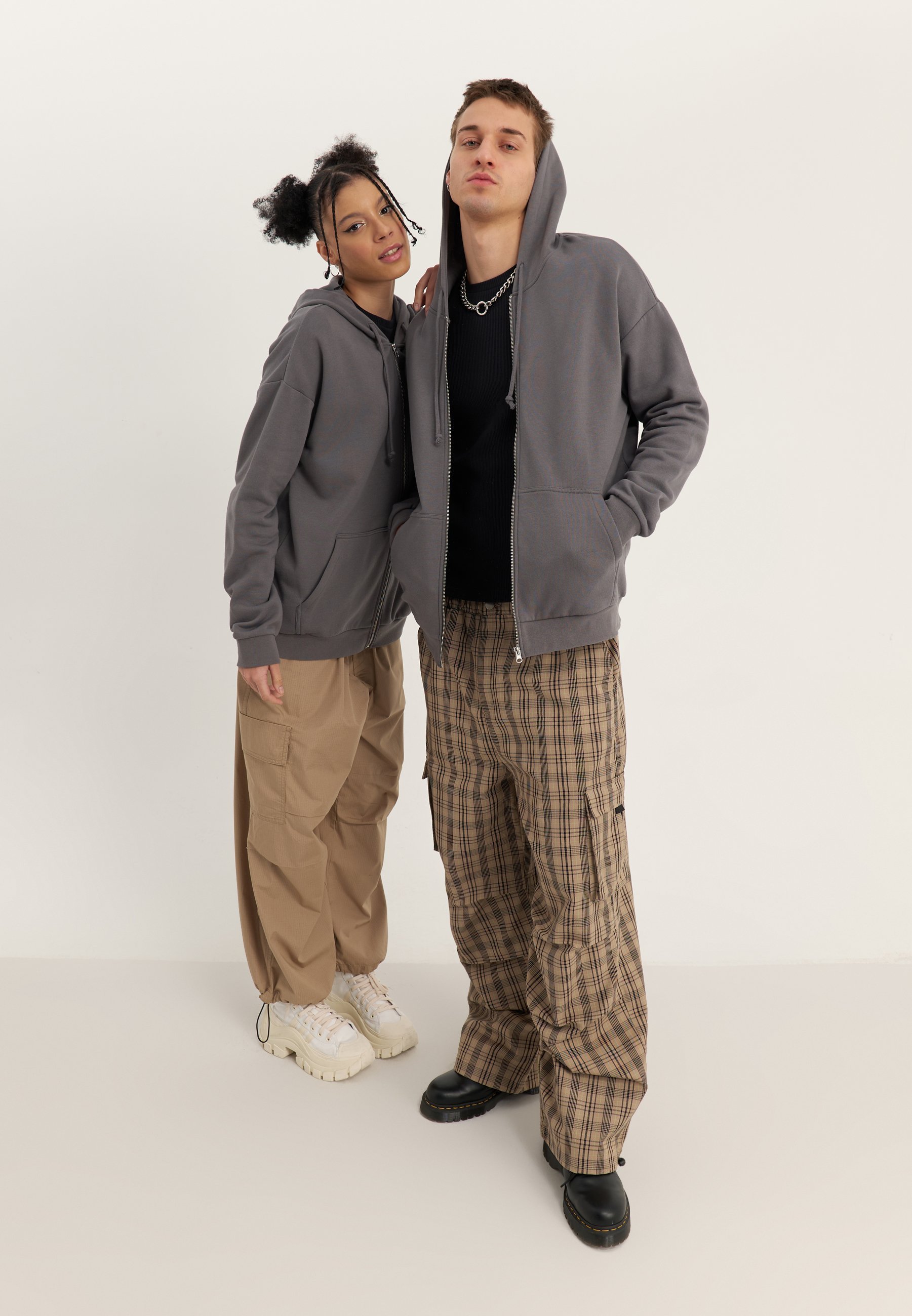YOURTURN UNISEX - Sweatshirt met rits - donkergrijs