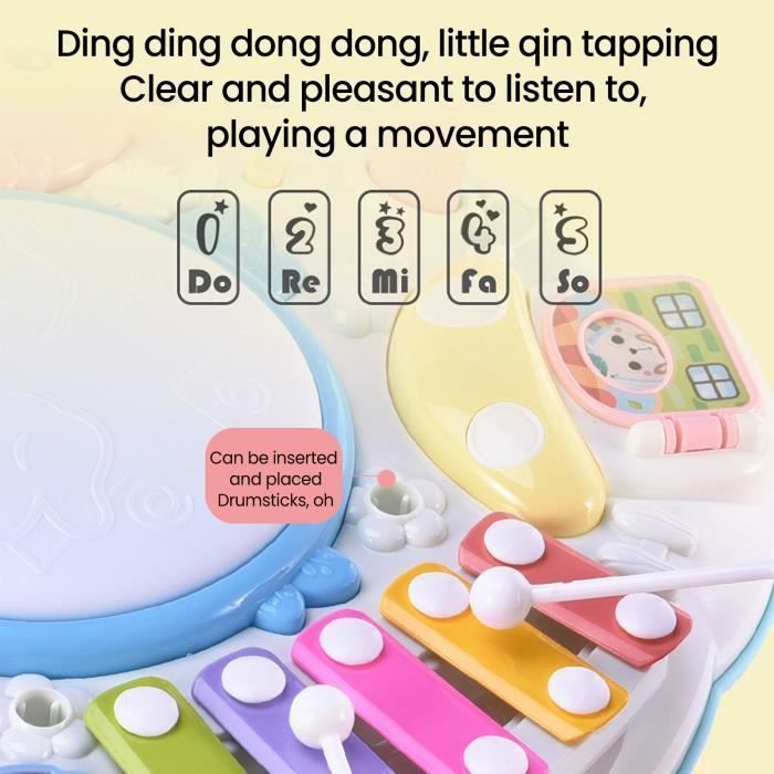 Tavolino attività per neonati, tavolo multi-gioco per lo sviluppo del bambino, giocattolo musicale e interattivo per attività e sviluppo, regalo per neonati dai 9 mesi