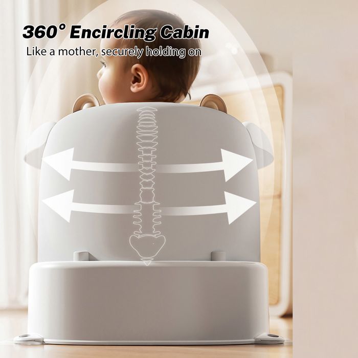 Seggiolino da bagno per bambini, portatile e sicuro, adatto per la doccia o la vasca da bagno, e indicato per bambini da 1 a 3 anni.