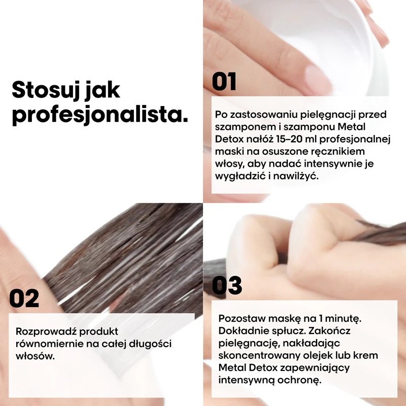 „L'Oréal Professionnel Serie Expert Metal Detox“ giliai maitinanti kaukė dažytiems ir pažeistiems plaukams