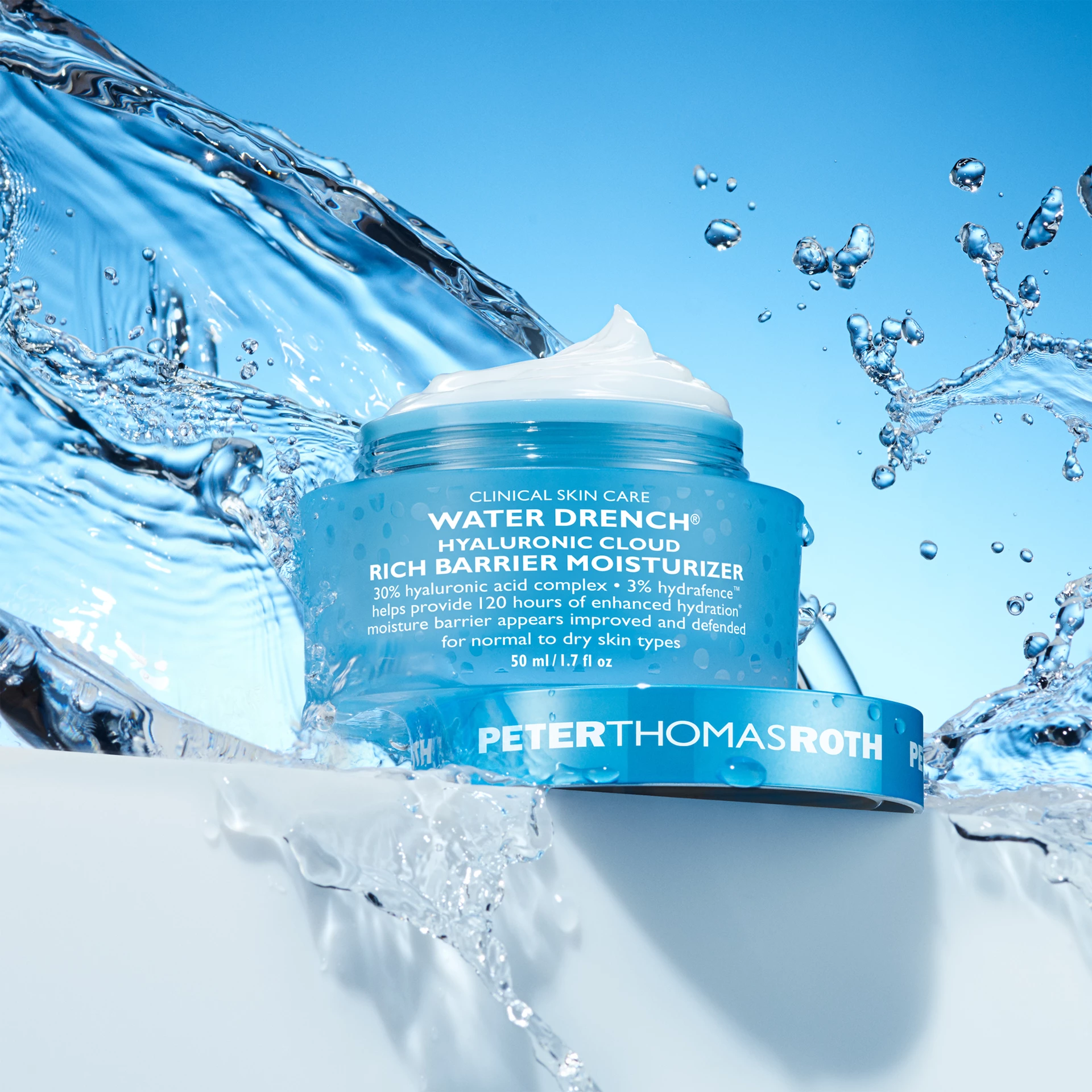 Water Drench® Hyaluronic Cloud gazdag védőrétegű hidratáló 50 ml - Peter Thomas Roth