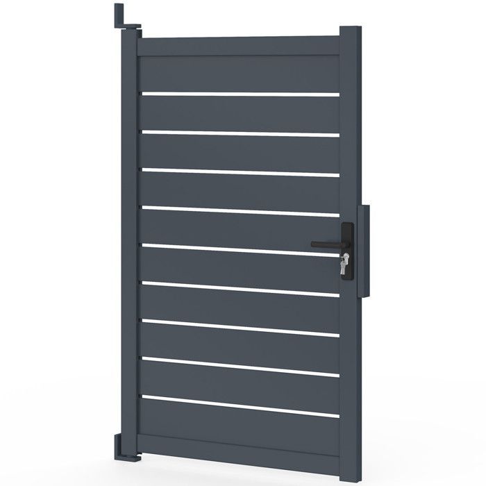 100x160 cm perforated aluminum gate in anthracite grey
