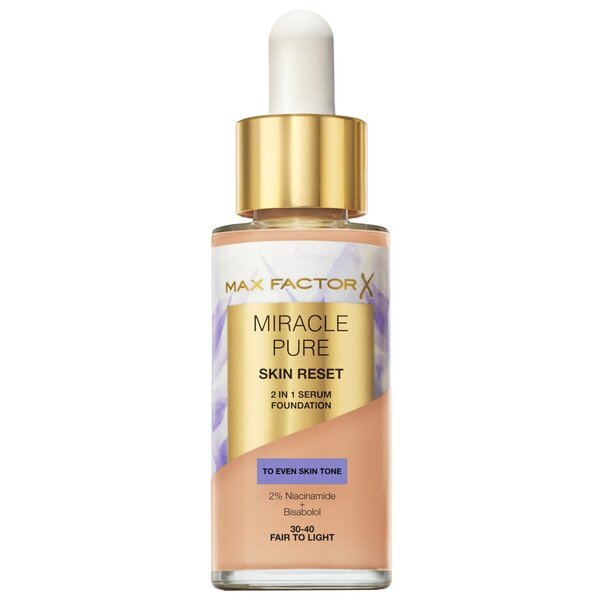 Max Factor Miracle Pure Skin Reset 30-40 serum za tekočo podlago odtenek Fair to Light, 30 ml