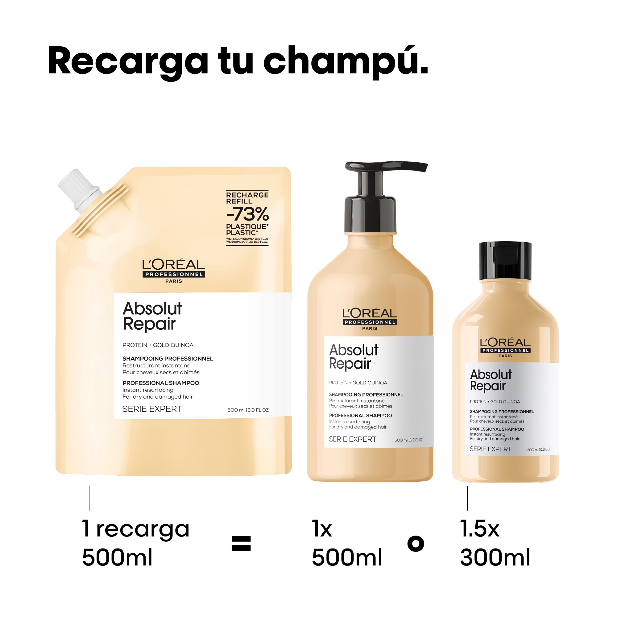„Serie Expert Absolut Repair“ šampūno papildymas Salonų šampūnai