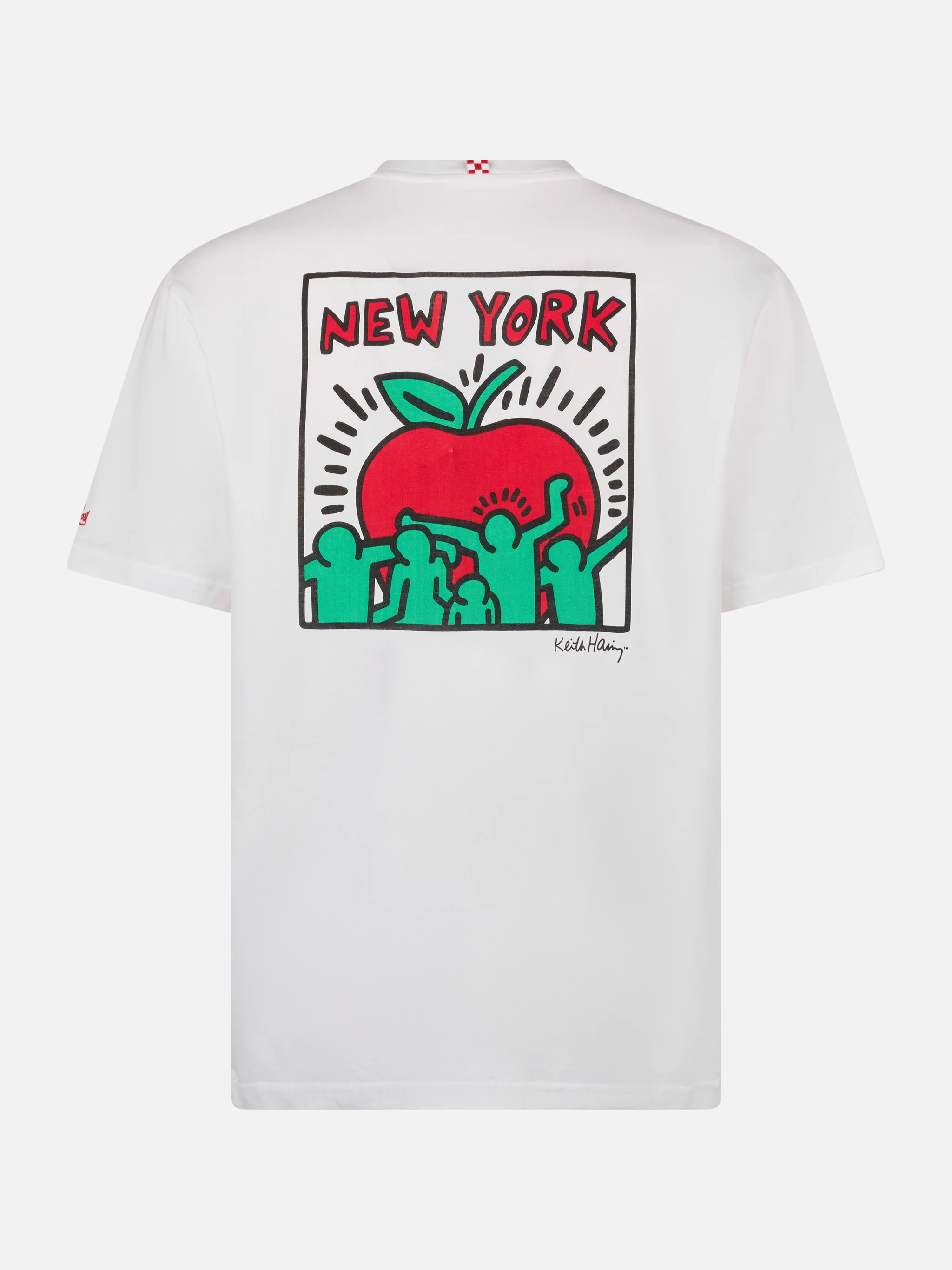 T-shirt da uomo in cotone con stampa fronte e retro del disegno Keith