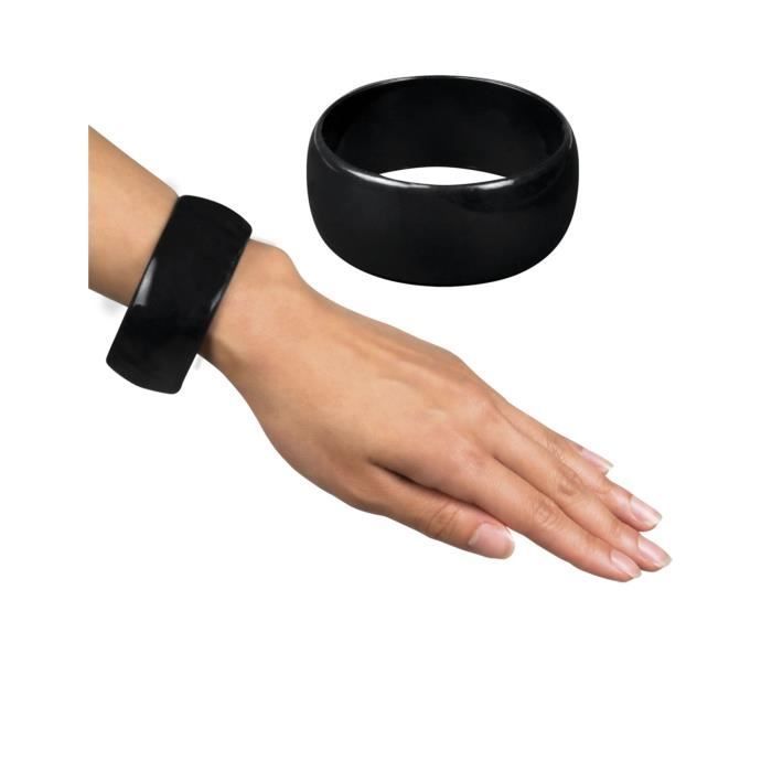 Wide black bracelet for women - Unisex - 232484