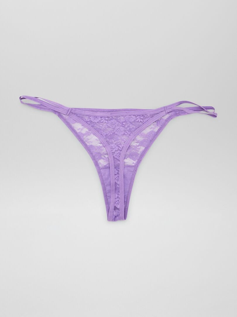 Conjunto de 3 tangas de encaje - AZUL