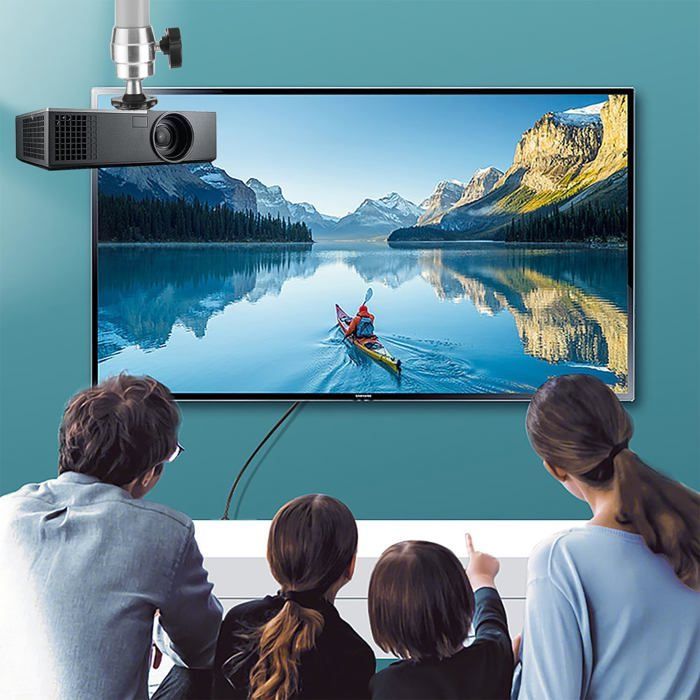Supporto a soffitto ZOKKO per videoproiettore - Rotazione a 90° e 360° - Distanza dal soffitto al proiettore: 21,5 cm