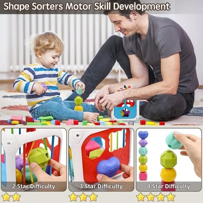 Montessori Motor Skills Activity Cube Set for Babies - ZGEER - 18 Months - Plastic - Multicoloured