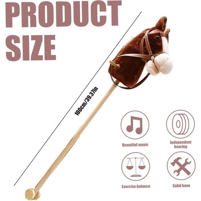 Stick Horses for Kids 2-5 Hobby Brown Plush Stick Horses for Adults with Realistic Sound